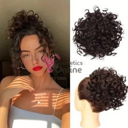 Coc modern din par artificial cu elastic W803104 Saten Inchis - NEW